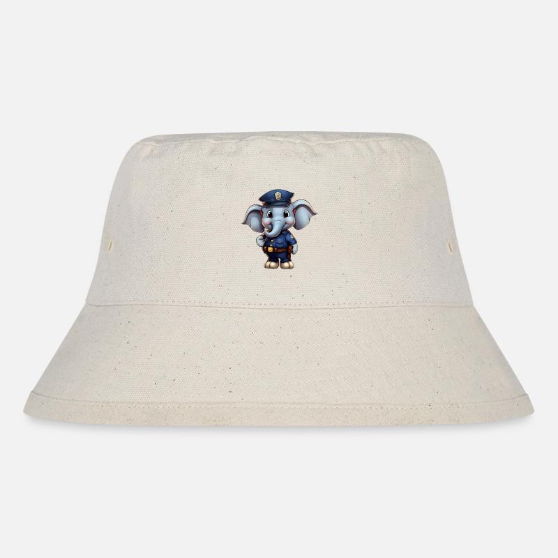 Elephant Policewoman - Stanley/Stella Recycled Bucket Hat - natural
