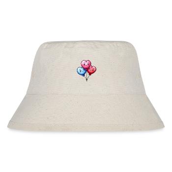 Ballon Herzen auch für Kinder und Geburtstage - Stanley/Stella recycelter Bucket Hat - Naturweiß - Vorne