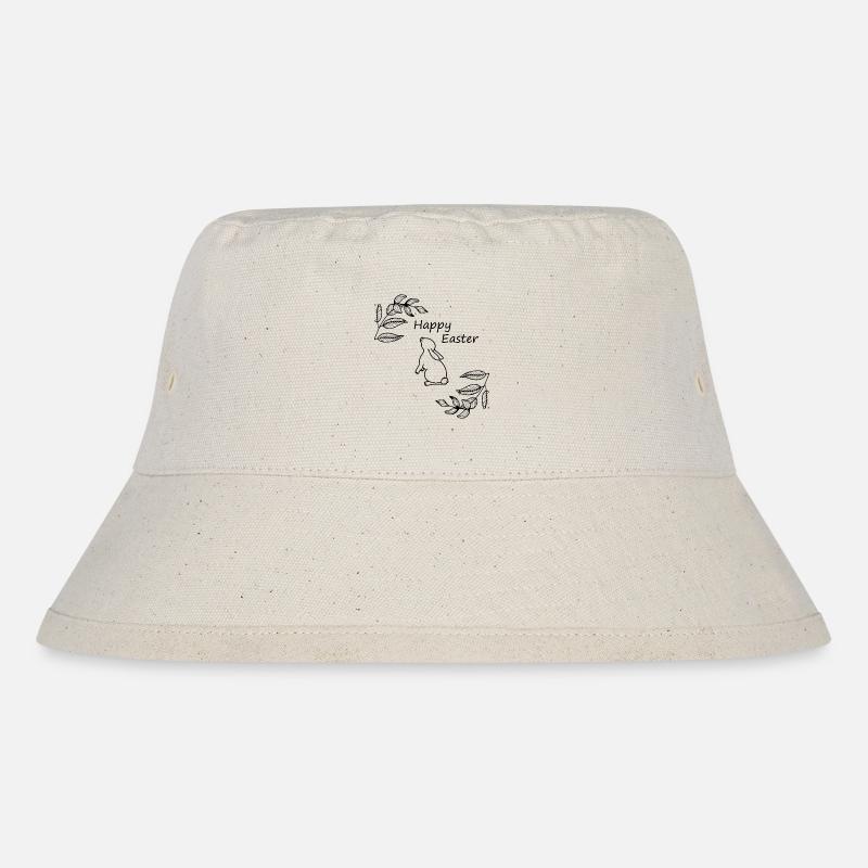 Frohe Ostern Geschenkidee Happy Easter - Stanley/Stella recycelter Bucket Hat - Naturweiß