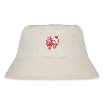 Smiling Ice Cream Creation - Stanley/Stella Recycled Bucket Hat - natural - Front