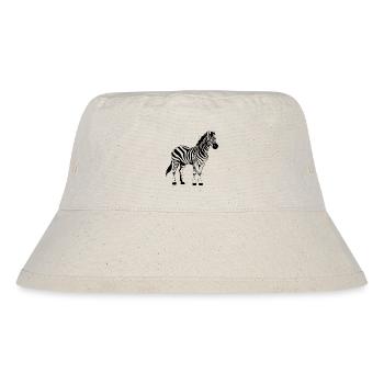 Zebra schwarz - Stanley/Stella recycelter Bucket Hat - Naturweiß - Vorne