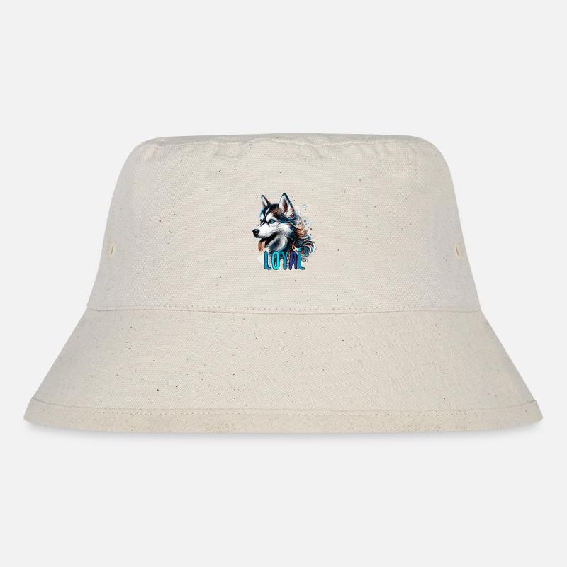 Husky Welpe süß loyal Hund Geschenk - Stanley/Stella recycelter Bucket Hat - Naturweiß