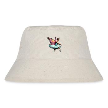 Ballerina mit Schmetterlingsflügeln, Schmetterlingen, Tutu - Stanley/Stella recycelter Bucket Hat - Naturweiß - Vorne