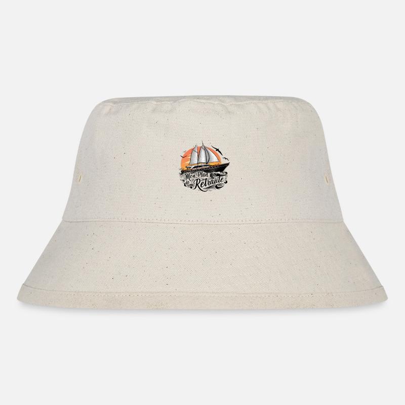 Mein Segelboot-Pensionsplan-Geschenk - Stanley/Stella recycelter Bucket Hat - Naturweiß