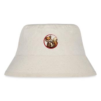 Schulstart mit Stil: Fuchs für Schulanfänger - Stanley/Stella recycelter Bucket Hat - Naturweiß - Vorne