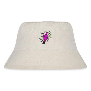 Zeitgenössischer violetter und grüner Strahl - Stanley/Stella recycelter Bucket Hat - Naturweiß - Vorne