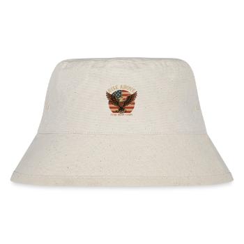 Vintage Eagle Design USA Flag & Saying - Stanley/Stella Recycled Bucket Hat - natural - Front