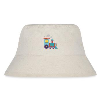 Bunte Spielzeug-Dampflok-Illustration - Stanley/Stella recycelter Bucket Hat - Naturweiß - Vorne