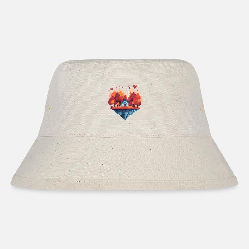 Herbstinsel Haustraum - Stanley/Stella recycelter Bucket Hat - Naturweiß