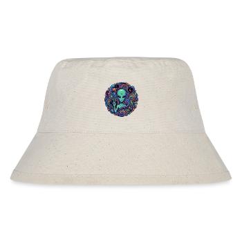 Außerirdischer Peace Zeichen psychedelisch Alien - Stanley/Stella recycelter Bucket Hat - Naturweiß - Vorne