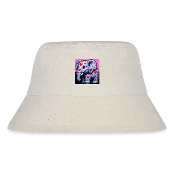 Elefant mit Herz und Herzen - Stanley/Stella recycelter Bucket Hat - Naturweiß - Vorne