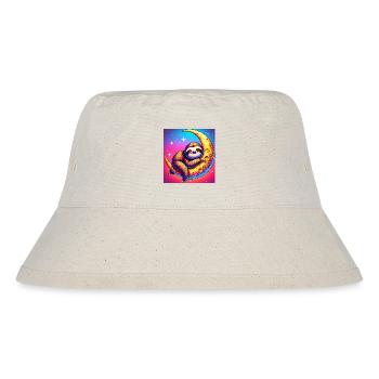 Faultier schläft an den Mond - Stanley/Stella recycelter Bucket Hat - Naturweiß - Vorne