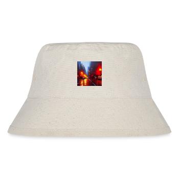 Regen Lampen - Impressionistischer Stil - Stanley/Stella recycelter Bucket Hat - Naturweiß - Vorne