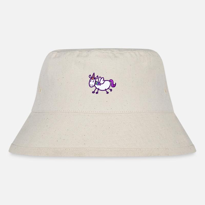 Buntes, fliegendes Einhorn - Stanley/Stella recycelter Bucket Hat - Naturweiß