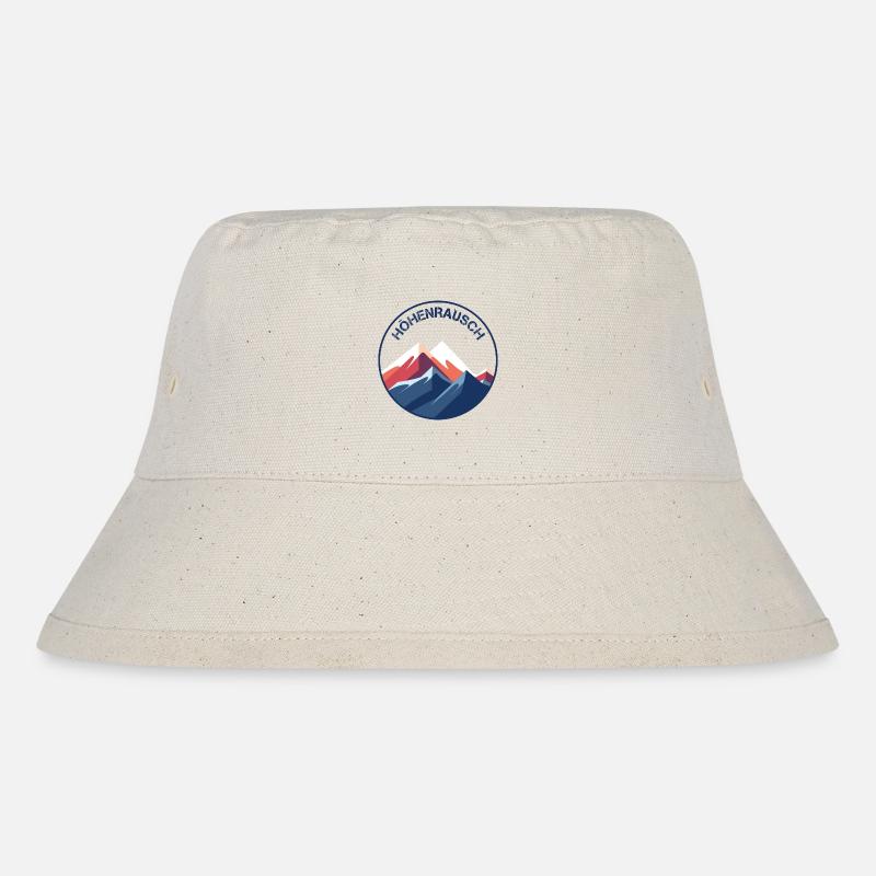 Höhenrausch - Bergmotiv - Stanley/Stella recycelter Bucket Hat - Naturweiß