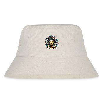 Geometric Pirate Woman: Medieval Abstract Art - Stanley/Stella Recycled Bucket Hat - natural - Front