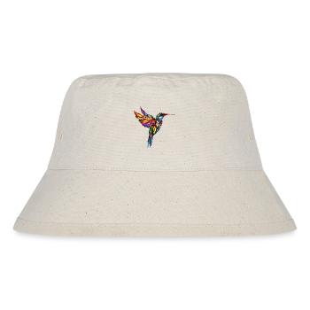Love Hummingbirds Colorful Stained Glass Hummingbird - Stanley/Stella Recycled Bucket Hat - natural - Front