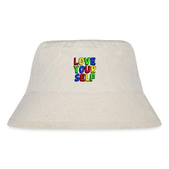 Liebe dich selbst bunte Pop Art - Stanley/Stella recycelter Bucket Hat - Naturweiß - Vorne