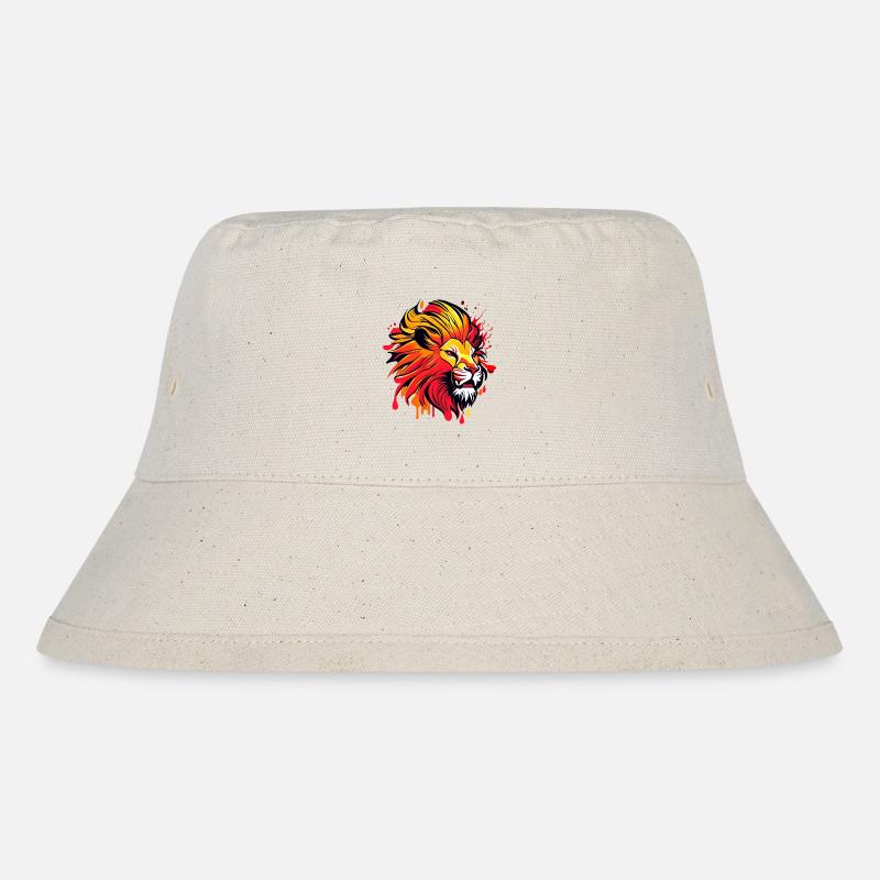 Tête de lion, signe du zodiaque - Bob recyclé Stanley/Stella - blanc naturel