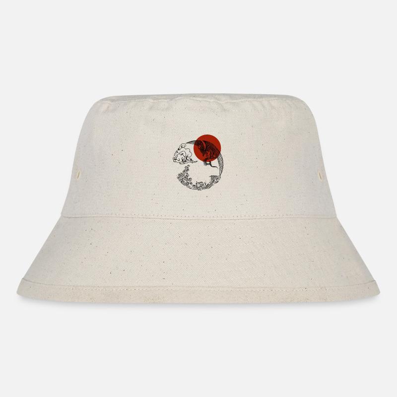 Drache Sonne Kreis Japan - Stanley/Stella recycelter Bucket Hat - Naturweiß