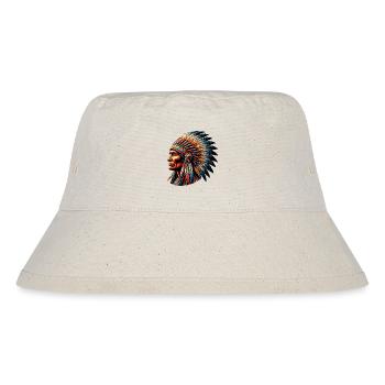 Amerikanischer Indianer Amerikanische Rote Haut - Stanley/Stella recycelter Bucket Hat - Naturweiß - Vorne
