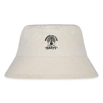 Ukuleles and Trees make me Happy schwarz - Stanley/Stella Recycled Bucket Hat - natural - Front