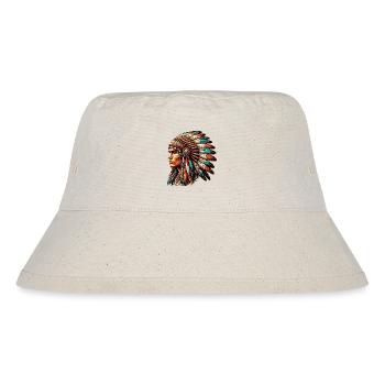 Amerikanisch, Indianer, Amerikaner - Stanley/Stella recycelter Bucket Hat - Naturweiß - Vorne