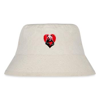 Bär – Herzvolles Design für den Vatertag - Stanley/Stella recycelter Bucket Hat - Naturweiß - Vorne