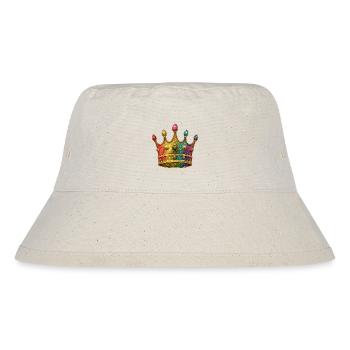 Lebendiges Regenbogen-Königskronen-Design - Stanley/Stella recycelter Bucket Hat - Naturweiß - Vorne