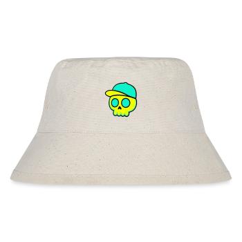 Neon Schädel Cap Streetwear - Stanley/Stella recycelter Bucket Hat - Naturweiß - Vorne