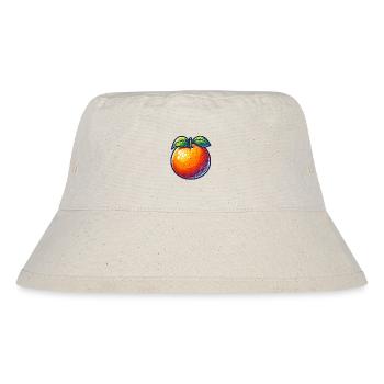 Orange Pop Art Fruchtig - Stanley/Stella recycelter Bucket Hat - Naturweiß - Vorne