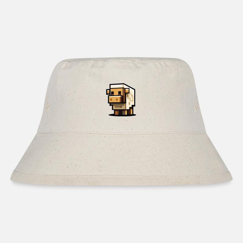 Block Sheep – Sweet Pixel Sheep - Stanley/Stella Recycled Bucket Hat - natural