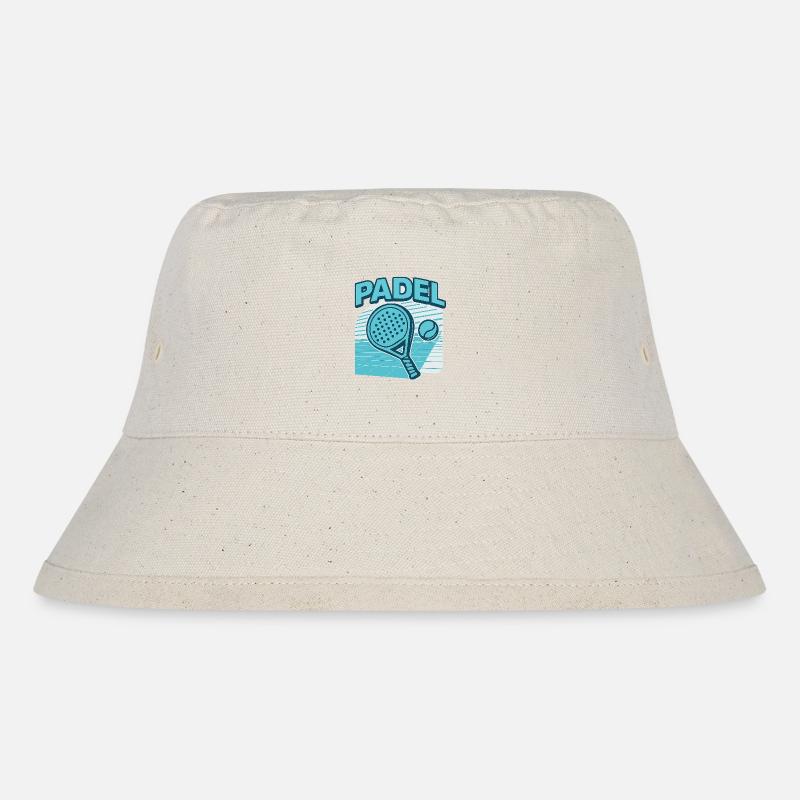 Padel Paddel Ball Retro Blau - Stanley/Stella recycelter Bucket Hat - Naturweiß