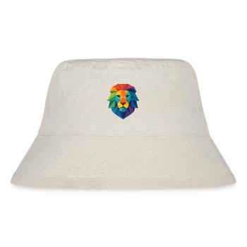 Farbenfroher Wild Poly Low Lion – Art Pop Farben - Stanley/Stella recycelter Bucket Hat - Naturweiß - Vorne