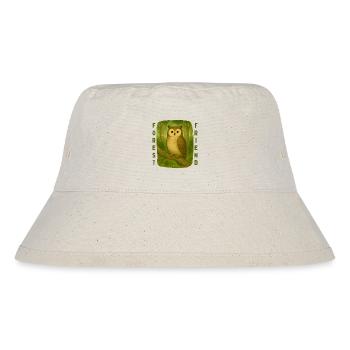 Eule auf einem Ast – Freund des Waldes - Stanley/Stella recycelter Bucket Hat - Naturweiß - Vorne
