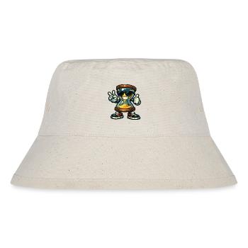 Sanduhr mit Sonnenbrillen-Vibes - Stanley/Stella recycelter Bucket Hat - Naturweiß - Vorne