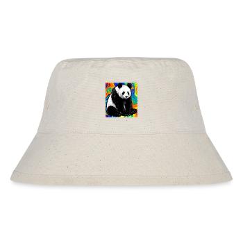 Panda - Stanley/Stella recycelter Bucket Hat - Naturweiß - Vorne