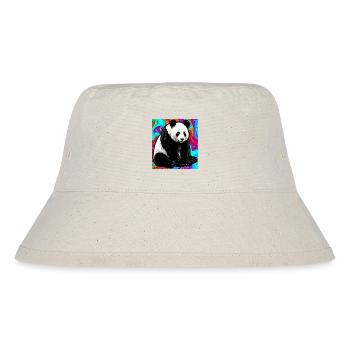 Panda - Stanley/Stella recycelter Bucket Hat - Naturweiß - Vorne
