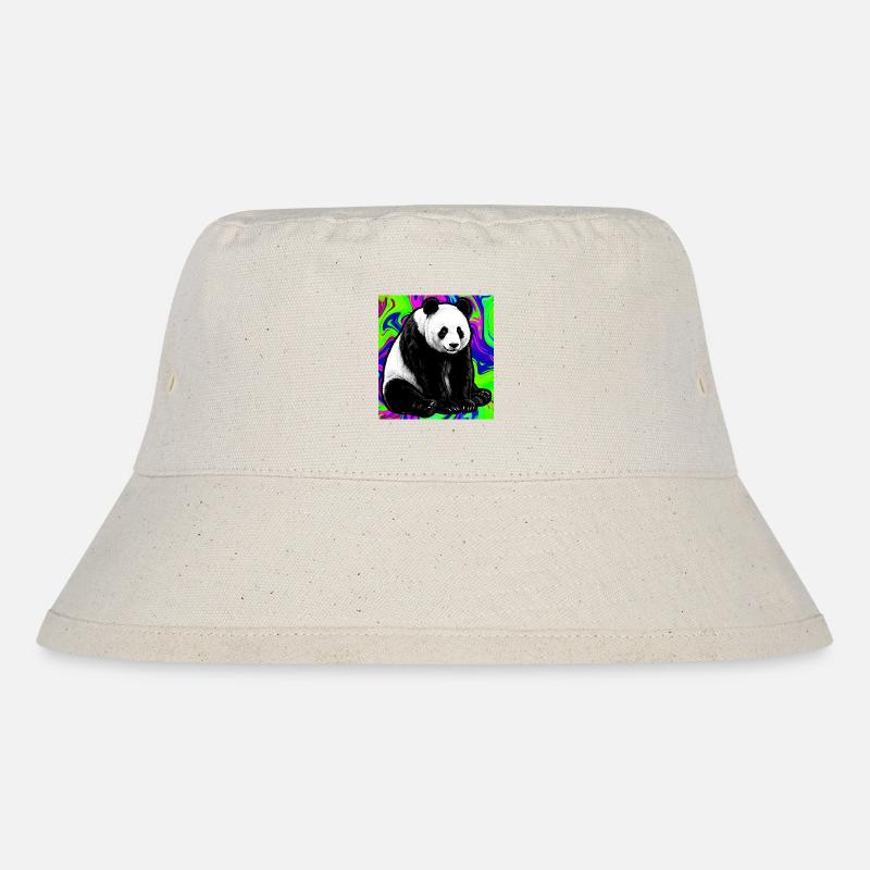Panda - Stanley/Stella recycelter Bucket Hat - Naturweiß