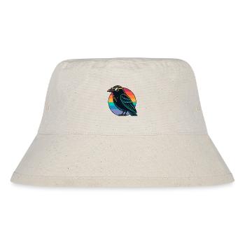 Retro Rainbow Raven - Stanley/Stella recycelter Bucket Hat - Naturweiß - Vorne