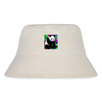 Panda - Stanley/Stella recycelter Bucket Hat - Naturweiß - Vorne