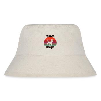 Regal Beagle mit Retro Sonnenuntergang - Stanley/Stella recycelter Bucket Hat - Naturweiß - Vorne