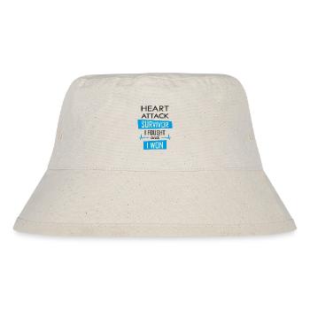 Herzinfarkt Überlebender, Ich kämpfte und gewann - Stanley/Stella recycelter Bucket Hat - Naturweiß - Vorne