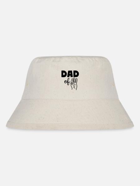 Dad of Three 3 Dad - Stanley/Stella recycelter Bucket Hat - Naturweiß