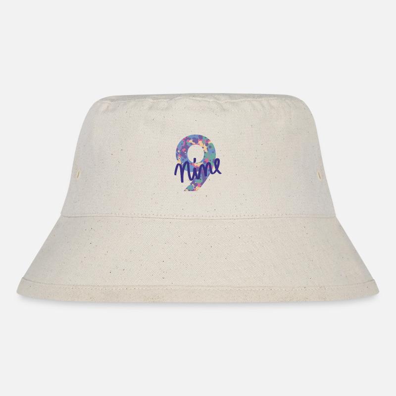 Zahl / 9 / Neun / Geburtstag / Neunter / Nummer - Stanley/Stella recycelter Bucket Hat - Naturweiß