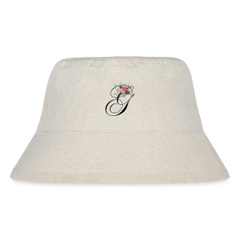 Buchstabe g blumig - Stanley/Stella recycelter Bucket Hat - Naturweiß - Vorne