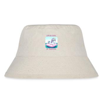 Einhorn Im Pool Sommer Baden Urlaub Geschenk - Stanley/Stella recycelter Bucket Hat - Naturweiß - Vorne