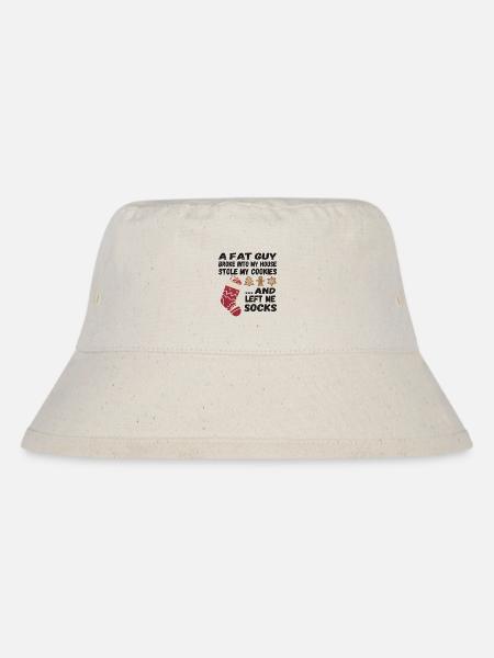Funny Santa Quote - A fat guy broke into my house - Stanley/Stella Recycled Bucket Hat - natural