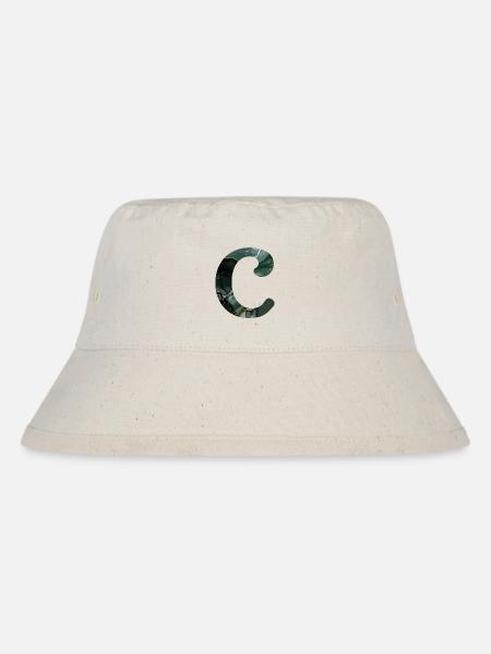 Grün marmorierter Buchstabe c - Stanley/Stella recycelter Bucket Hat - Naturweiß