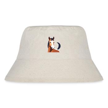 Pferd mit braunem Fell - Stanley/Stella recycelter Bucket Hat - Naturweiß - Vorne
